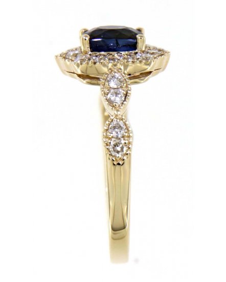 CUSHION SAPPHIRE DIAMOND RING (TR4090)