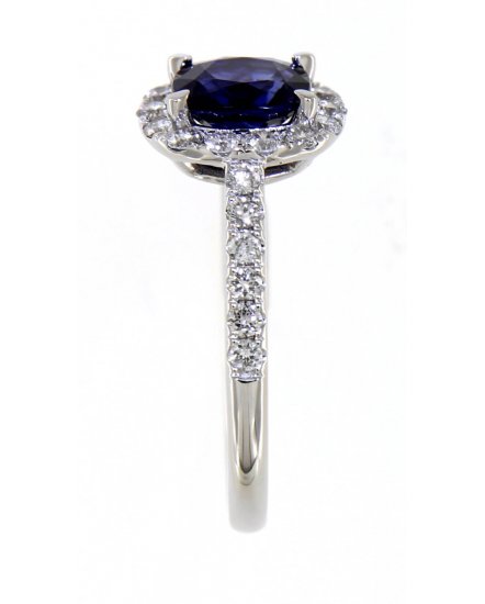 CUSHION SAPPHIRE DIAMOND RING (TR4092)