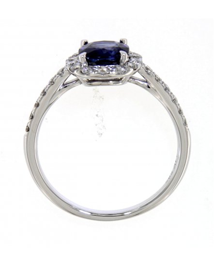 CUSHION SAPPHIRE DIAMOND RING (TR4092)