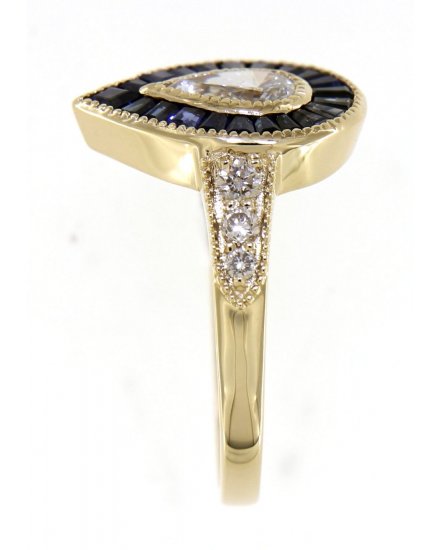 PEAR SAPPHIRE DIAMOND RING (TR4094)