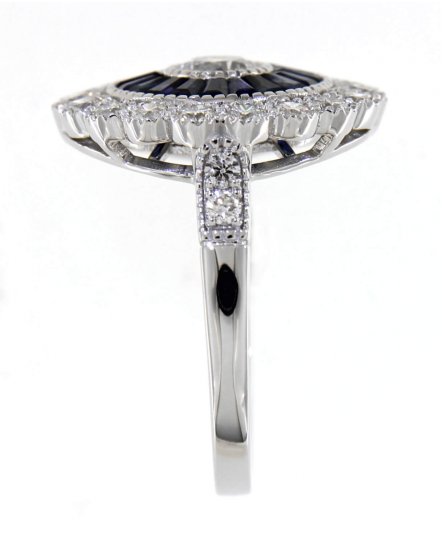 BAGUETTE SAPPHIRE DIAMOND RING (TR4095)