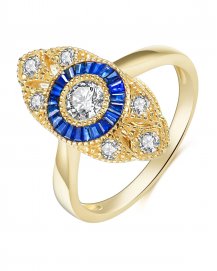 MARQUISE STYLE SAPPHIRE DIAMOND RING (TR4097)