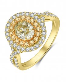 MULTI TONE OVAL DIAMOND ENGAGEMENT RING (TR4104)