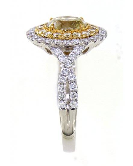 MULTI TONE OVAL DIAMOND ENGAGEMENT RING (TR4104)