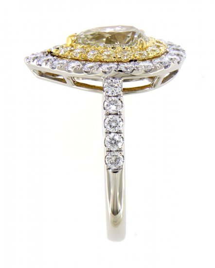 MULTI TONE PEAR DIAMOND ENGAGEMENT RING (TR4105)