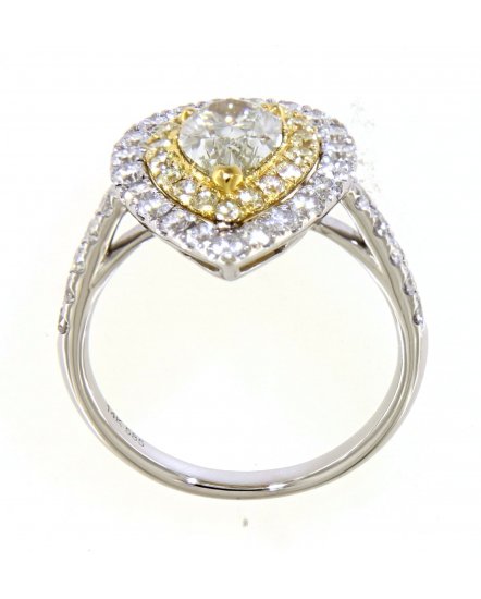 MULTI TONE PEAR DIAMOND ENGAGEMENT RING (TR4105)