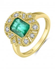 EMERALD CUT DIAMOND RING (TR4114)