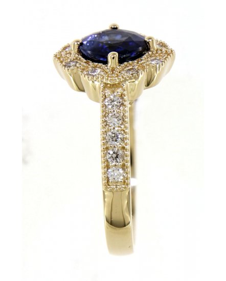 CUSHION SAPPHIRE DIAMOND RING (TR4121)