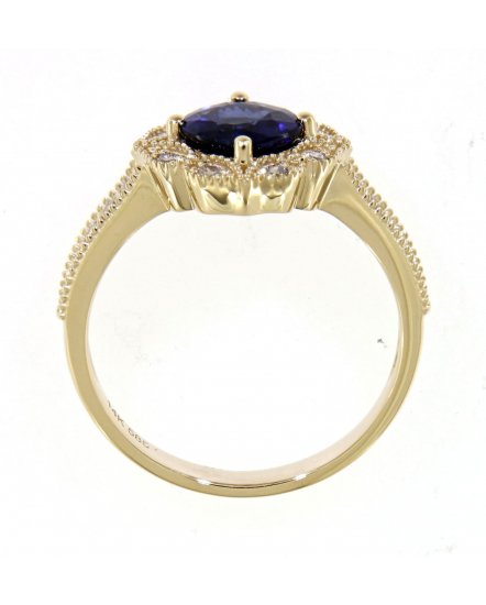 CUSHION SAPPHIRE DIAMOND RING (TR4121)
