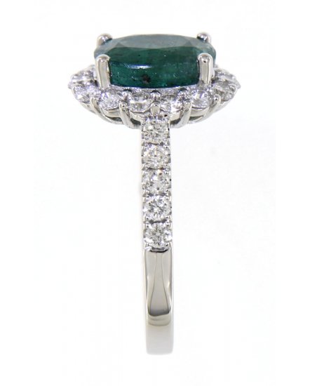 OVAL EMERALD DIAMOND RING  (TR4127)