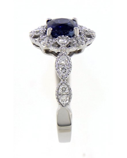 CUSHION SAPPHIRE DIAMOND RING (TR4130)