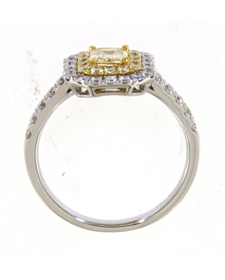MULTI TONE EMERALD CUT DIAMOND ENGAGEMENT RING (TR4142)