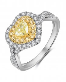 MULTI TONE HEART SHAPE DIAMOND ENGAGEMENT RING (TR4147)