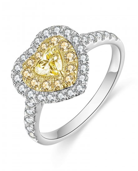 MULTI TONE HEART SHAPE DIAMOND ENGAGEMENT RING (TR4148)
