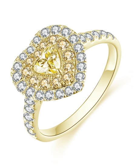 MULTI TONE HEART SHAPE DIAMOND ENGAGEMENT RING (TR4148)