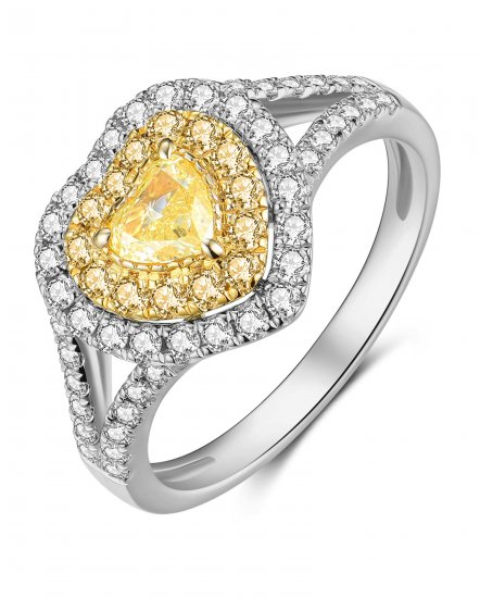 MULTI TONE HEART SHAPE DIAMOND ENGAGEMENT RING (TR4150)