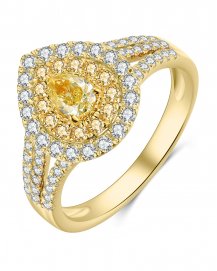 MULTI TONE PEAR DIAMOND ENGAGEMENT RING (TR4152)