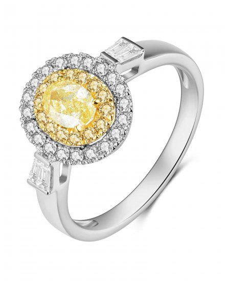MULTI TONE OVAL DIAMOND ENGAGEMENT RING (TR4155)