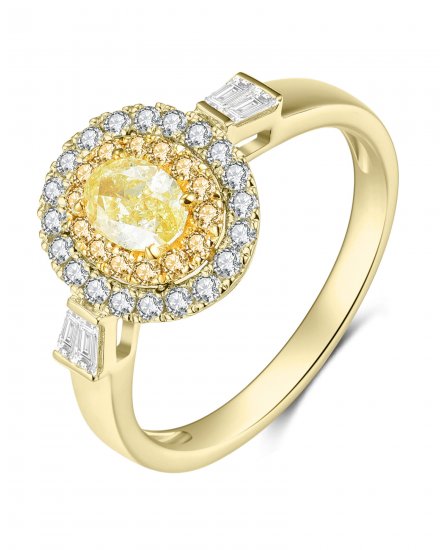 MULTI TONE OVAL DIAMOND ENGAGEMENT RING (TR4155)