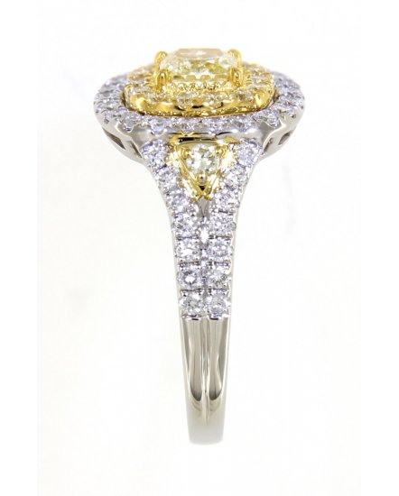 MULTI TONE CUSHION DIAMOND ENGAGEMENT RING (TR4156)
