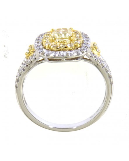MULTI TONE CUSHION DIAMOND ENGAGEMENT RING (TR4156)