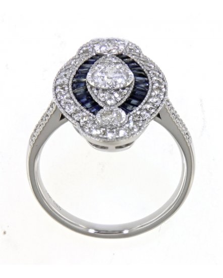 MARQUISE STYLE SAPPHIRE DIAMOND RING (TR4161)