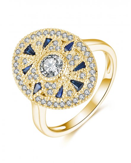 OVAL SHAPE SAPPHIRE DIAMOND RING (TR4163)