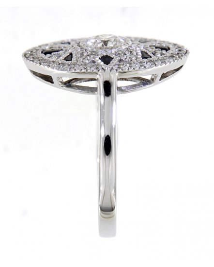 OVAL SHAPE SAPPHIRE DIAMOND RING (TR4163)