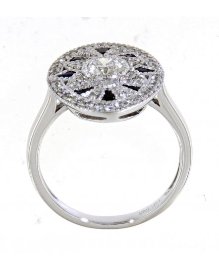 OVAL SHAPE SAPPHIRE DIAMOND RING (TR4163)