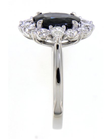 OVAL SAPPHIRE DIAMOND RING (TR4170)
