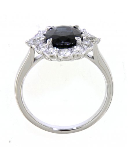 OVAL SAPPHIRE DIAMOND RING (TR4170)