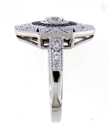 OCTAGON STYLE SAPPHIRE DIAMOND RING (TR4174)