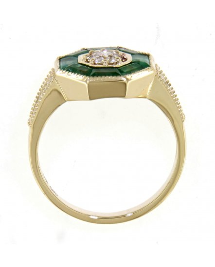 OCTAGON STYLE EMERALD DIAMOND RING (TR4175)