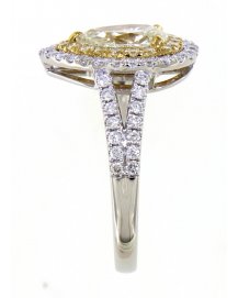 MULTI TONE PEAR DIAMOND ENGAGEMENT RING (TR4177)