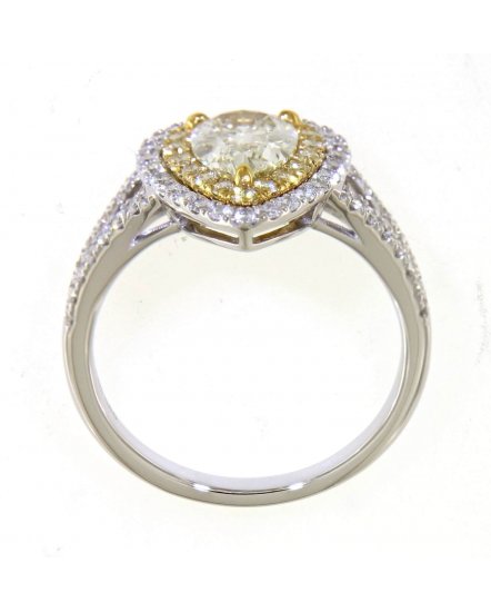 MULTI TONE PEAR DIAMOND ENGAGEMENT RING (TR4177)