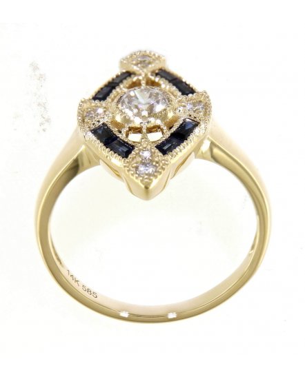 MARQUISE STYLE SAPPHIRE DIAMOND RING (TR4180)