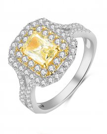 MULTI TONE CUSHION DIAMOND ENGAGEMENT RING (TR4187)