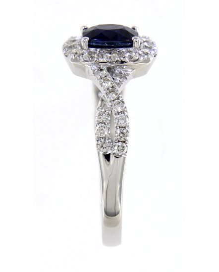 CUSHION SAPPHIRE DIAMOND RING (TR4190)