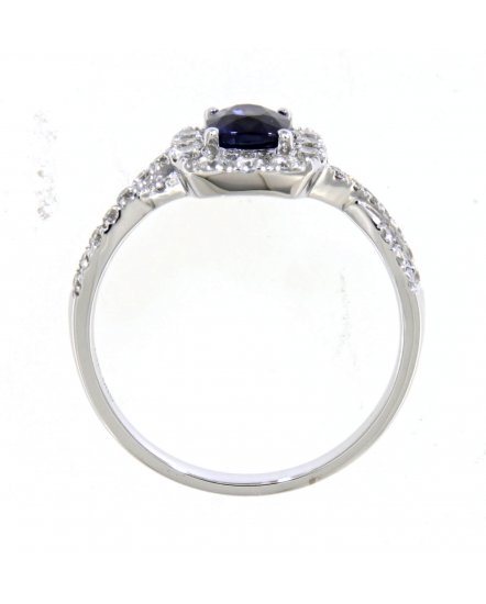 CUSHION SAPPHIRE DIAMOND RING (TR4190)