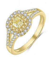 MULTI TONE CUSHION DIAMOND ENGAGEMENT RING (TR4191)