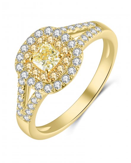 MULTI TONE CUSHION DIAMOND ENGAGEMENT RING (TR4191)