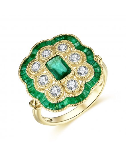 EMERALD CUT DIAMOND RING (TR4199)