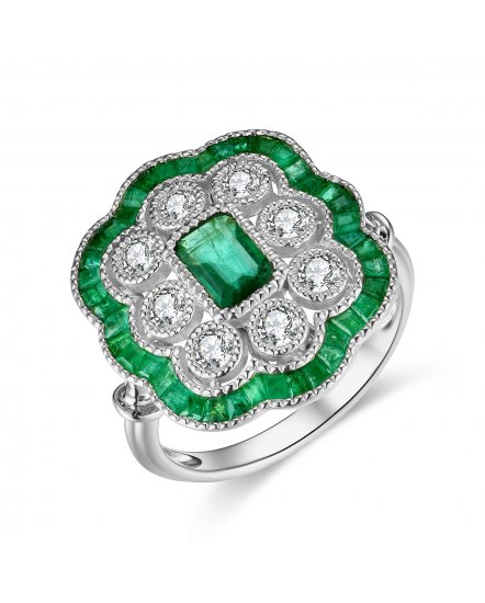 EMERALD CUT DIAMOND RING (TR4199)