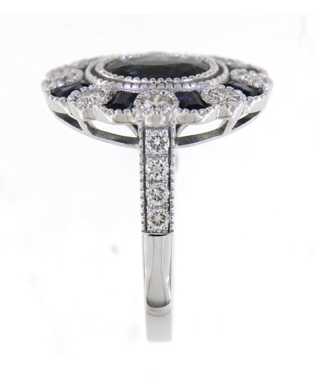 OVAL SAPPHIRE DIAMOND RING (TR4203)