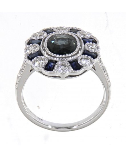 OVAL SAPPHIRE DIAMOND RING (TR4203)