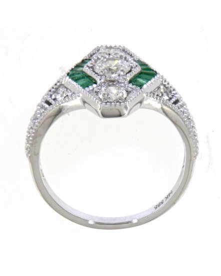 KITE STYLE EMERALD DIAMOND RING (TR4204)
