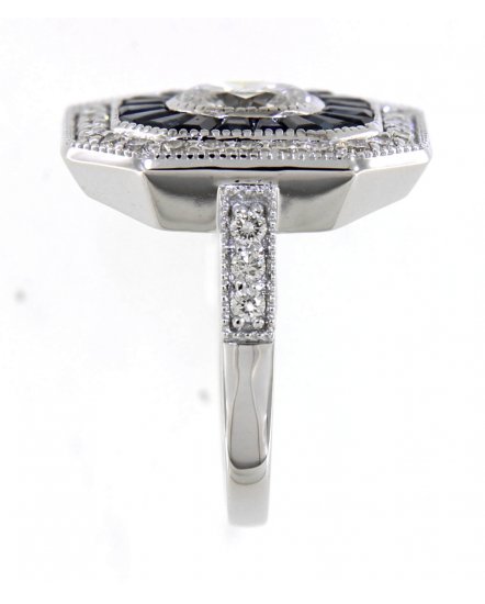 OCTAGON STYLE SAPPHIRE DIAMOND RING (TR4216)