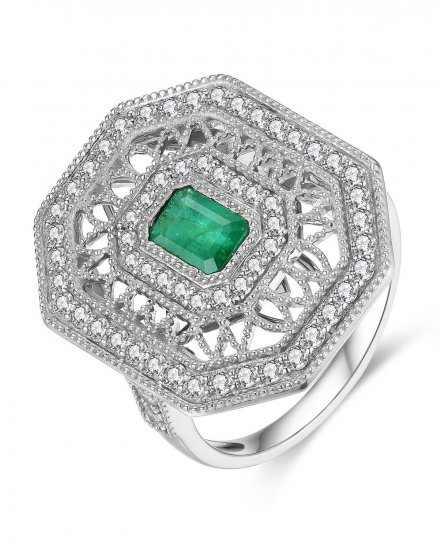 EMERALD CUT DIAMOND RING (TR4220)