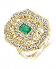 EMERALD CUT DIAMOND RING (TR4220)