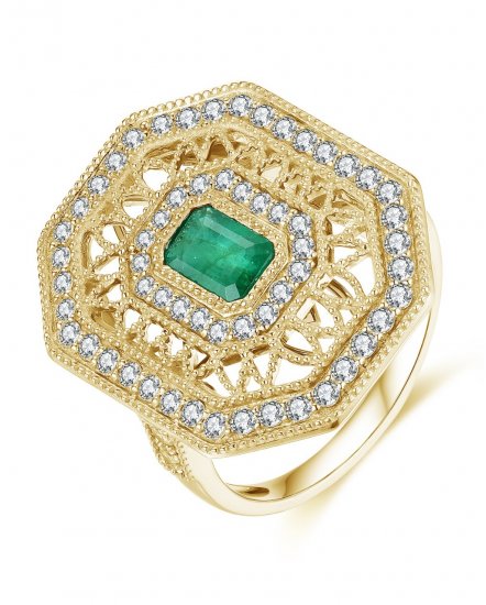 EMERALD CUT DIAMOND RING (TR4220)